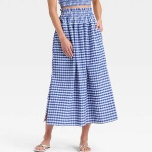 Universal Thread Blue and White Striped Skirt Gingham size Small